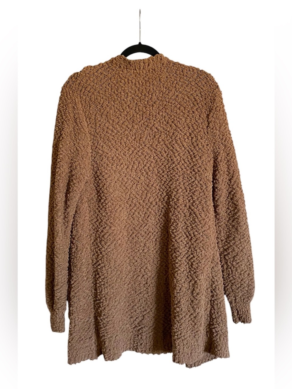 Women’s ZENANA Poocorn Cardigan Sweater Camel Brown Size XL - Picture 4 of 5